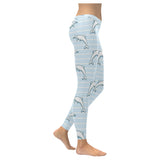 Dolphin blue striped background Women's Legging Fulfilled In US