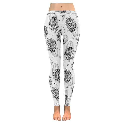 Hand drawn french fries pattern Women's Legging Fulfilled In US