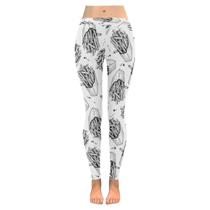 Hand drawn french fries pattern Women's Legging Fulfilled In US
