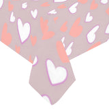 coral white heart pattern Tablecloth