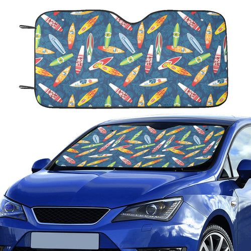 Surfboard Pattern Print Design 01 Car Sun Shade