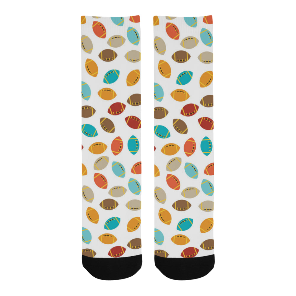 Colorful american football ball pattern Crew Socks