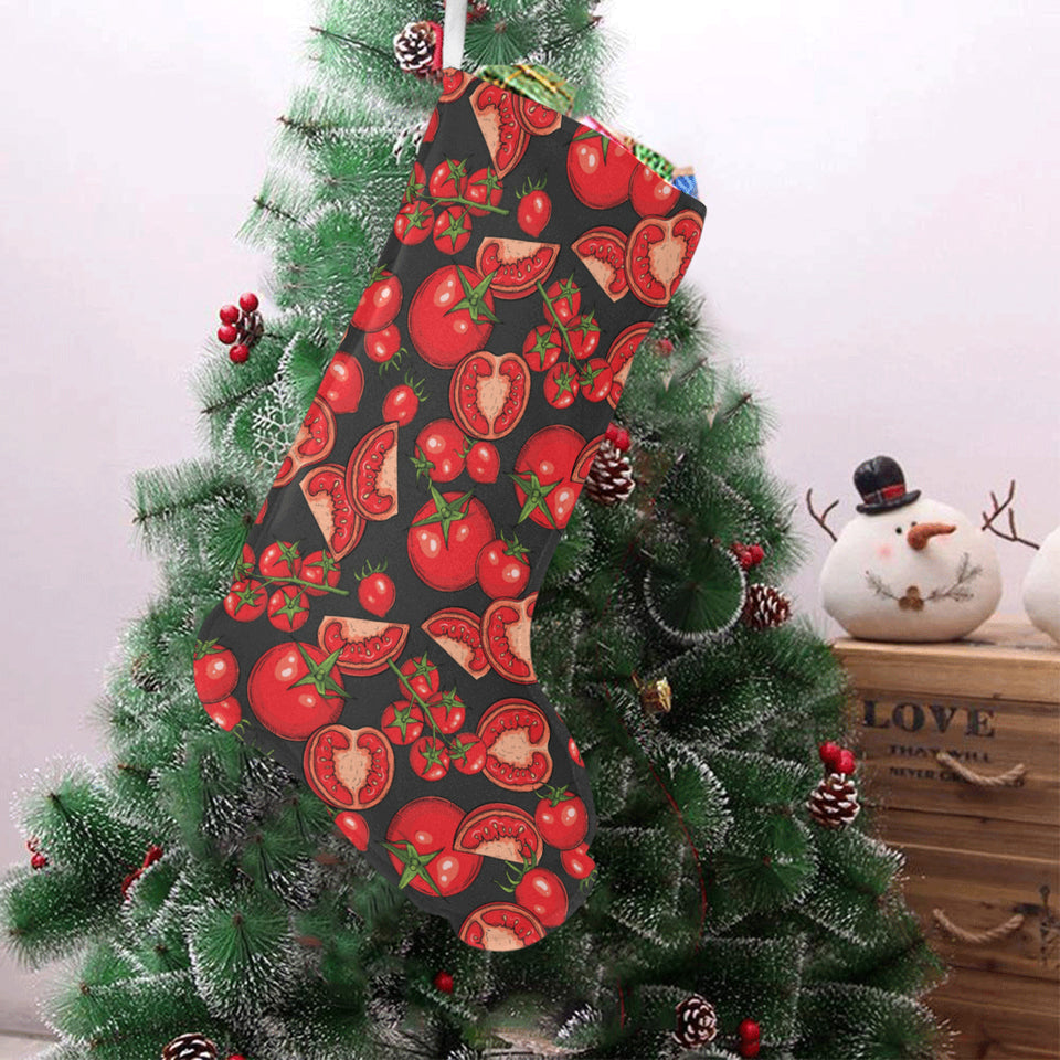 Tomato black background Christmas Stocking