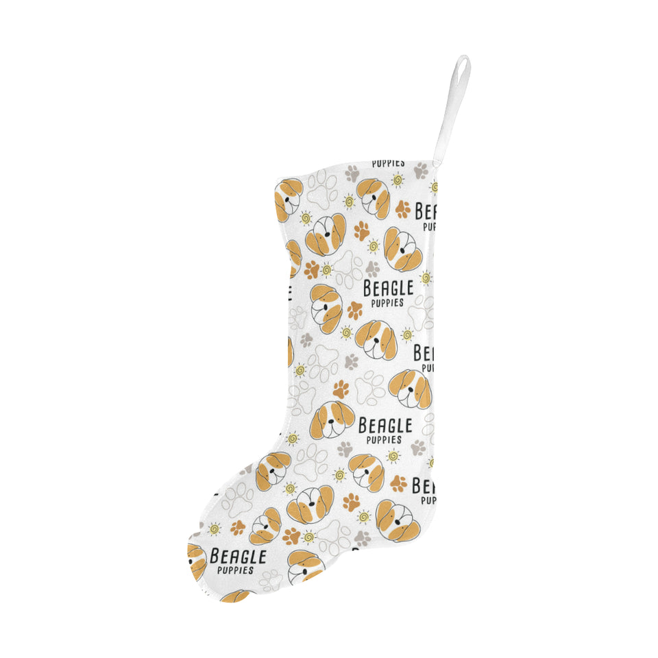 Cute beagle dog pattern background Christmas Stocking