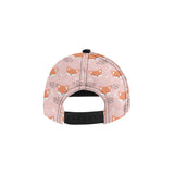 Cute fox pattern pink background All Over Print Snapback Cap