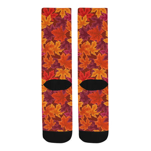 Autumn maple leaf pattern Crew Socks