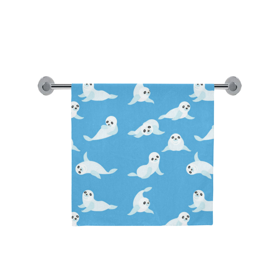 Cute sea lion seal pattern background Bath Towel