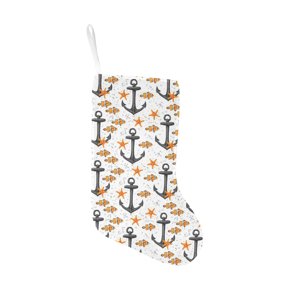 Clown Fish Pattern Print Design 02 Christmas Stocking
