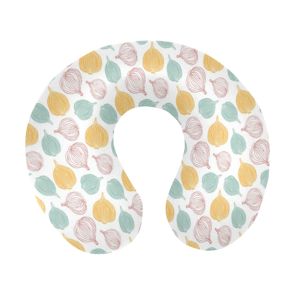 colorful onions white background U-Shaped Travel Neck Pillow