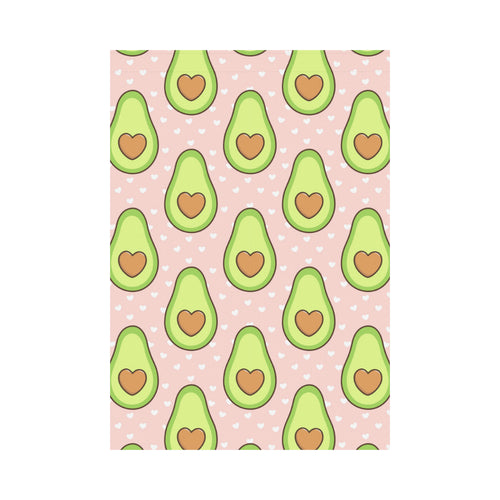 Avocado heart pink background House Flag Garden Flag