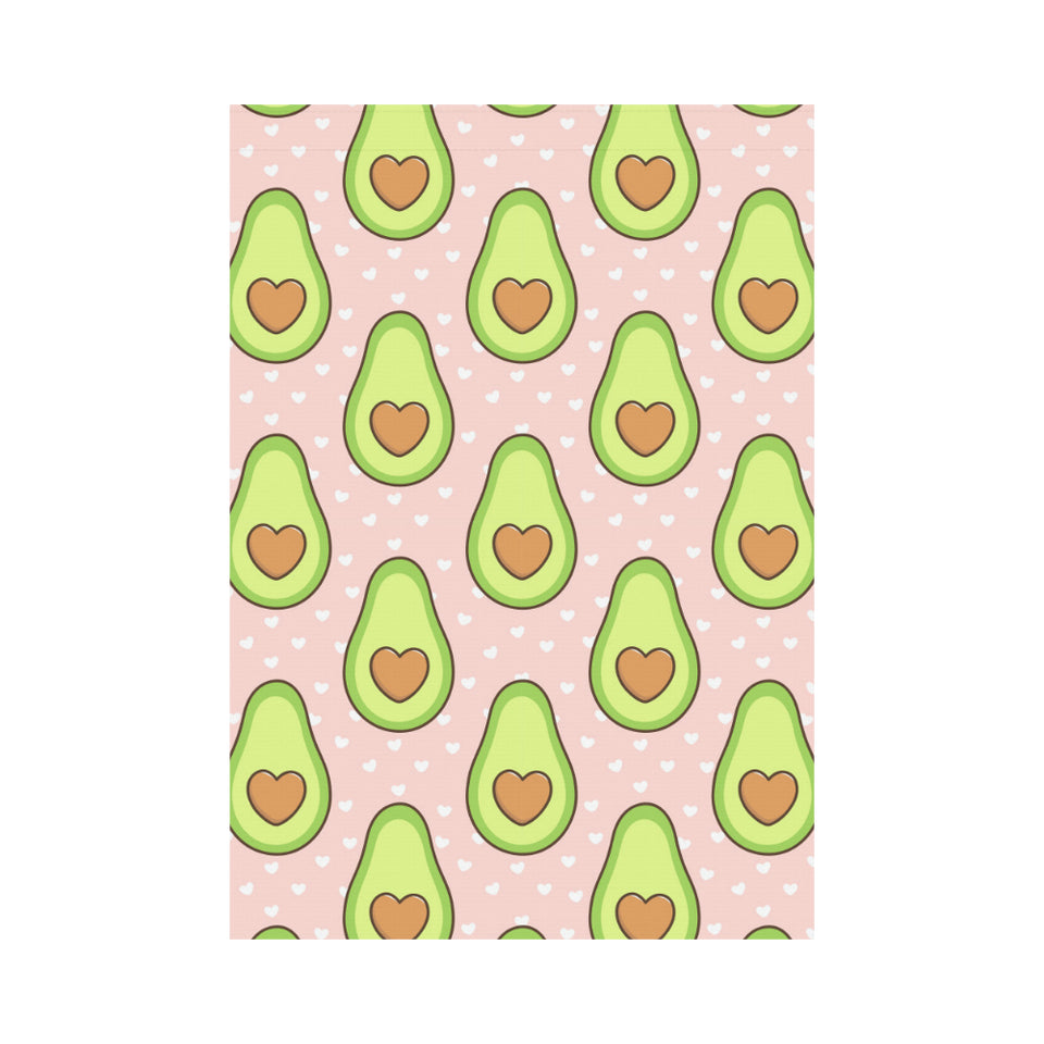 Avocado heart pink background House Flag Garden Flag