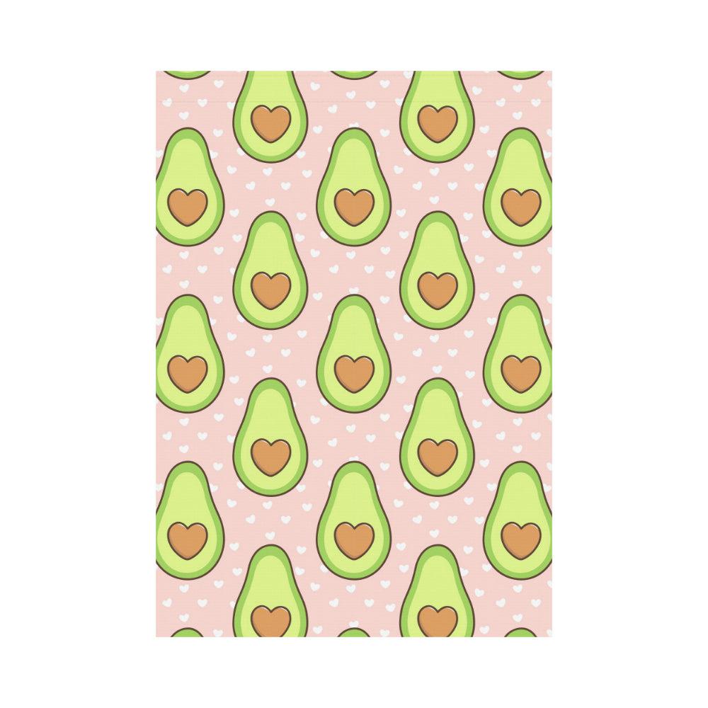 Avocado heart pink background House Flag Garden Flag