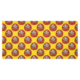 Daruma japanese wooden doll yellow background Tablecloth
