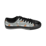 Beautiful deers Winter Christmas Men's Low Top Canvas Shoes Black