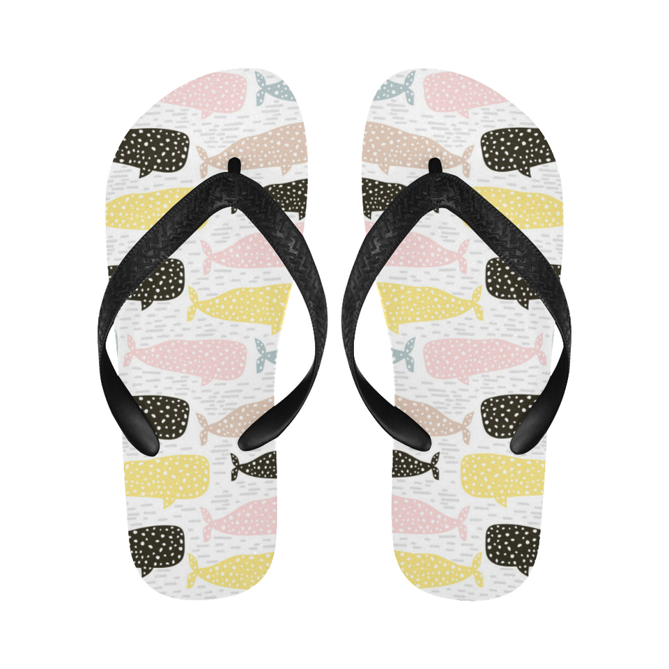 Whale dot pattern Unisex Flip Flops