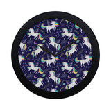 Hand drawn cute unicorn star planet Elegant Black Wall Clock