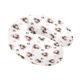 Cute pugs pink heart paw pattern U-Shaped Travel Neck Pillow