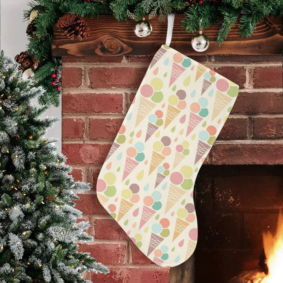 Ice cream cone pattern Christmas Stocking