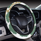 Bonsai red sun japanese pattern Car Steering Wheel Cover