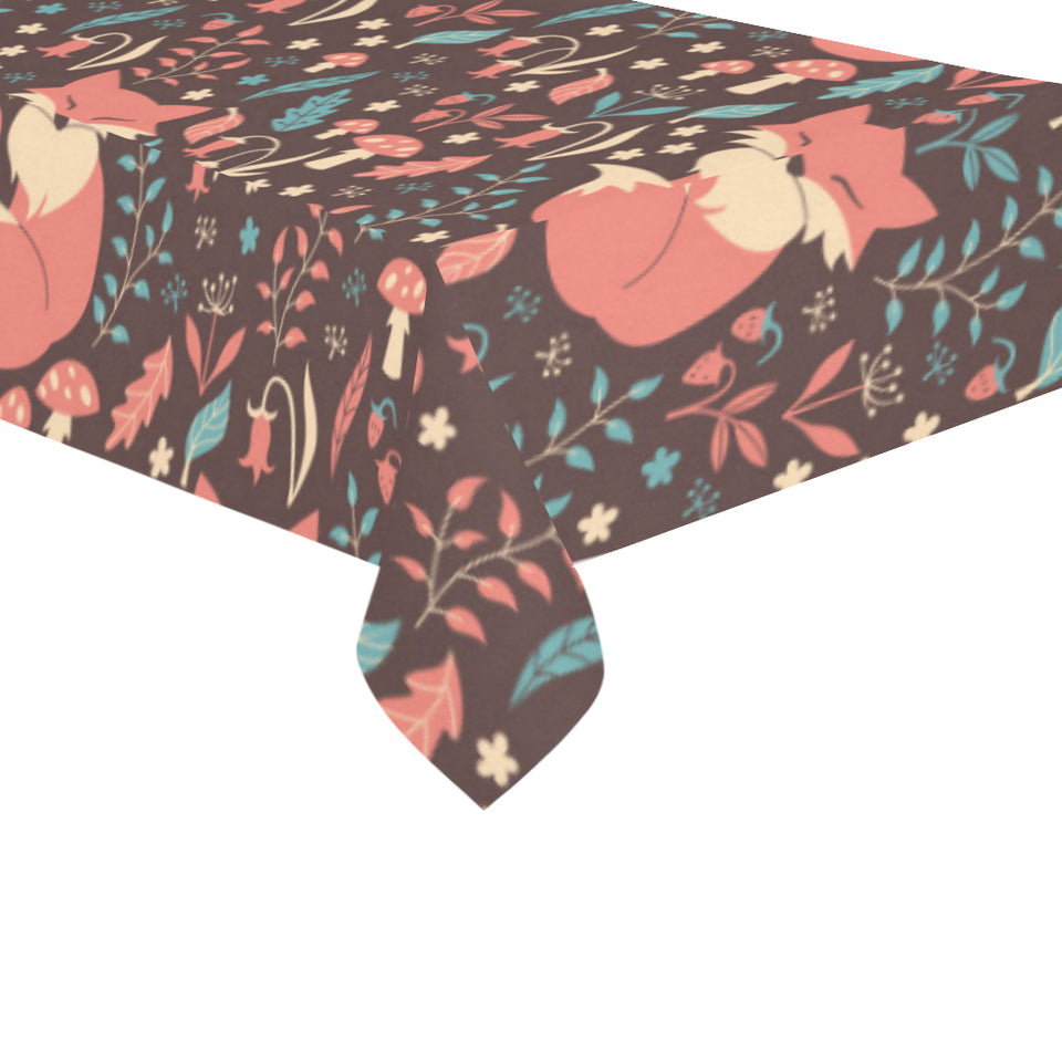 fox leaves mushroom pattern Tablecloth