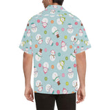 Cute snowman snowflake pattern Men's All Over Print Hawaiian Shirt
