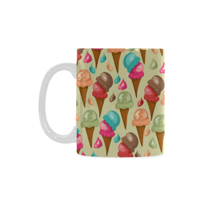 Colorful ice cream pattern Classical White Mug (Fulfilled In US)
