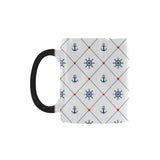 Anchor rudder nautical design pattern Morphing Mug Heat Changing Mug