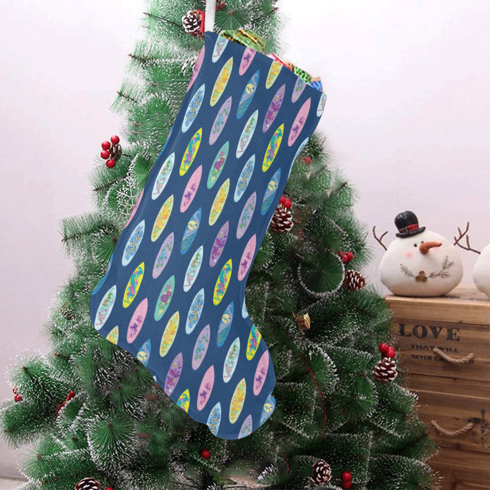 Surfboard Pattern Print Design 03 Christmas Stocking