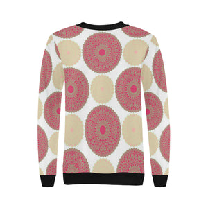 Circle indian pattern Women's Crew Neck Sweatshirt