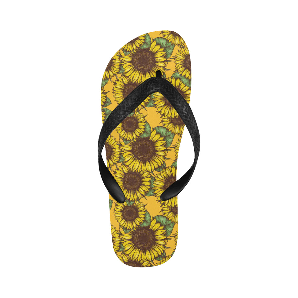 Sunflower pattern Unisex Flip Flops
