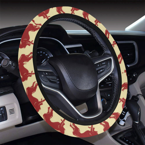 Greyhound Pattern Print Design 04 Car Steering Wheel Cover