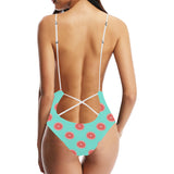Grapefruit green background Women's One-Piece Swimsuit