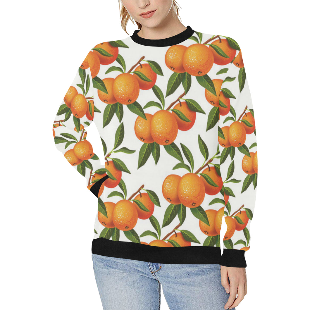 Oranges pattern background Women's Crew Neck Sweatshirt