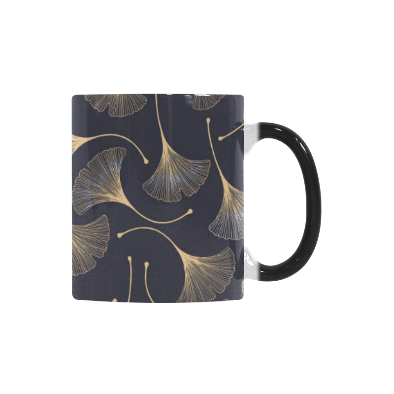 Gold ginkgo leaves Morphing Mug Heat Changing Mug