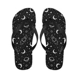 Hand drawn space rocket star planet Unisex Flip Flops