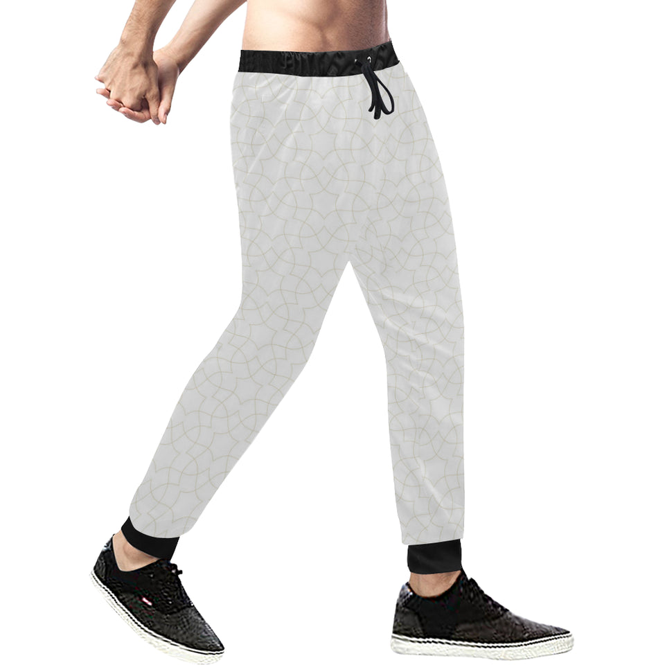 arabic white pattern Unisex Casual Sweatpants