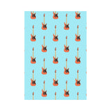 electric guitar pattern light blue background House Flag Garden Flag