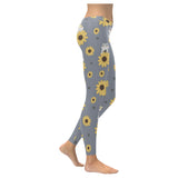 Cute hamster sunflower pattern background Women's Legging Fulfilled In US