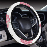 Pink lotus waterlily pattern Car Steering Wheel Cover