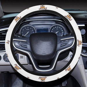 Greyhound Pattern Print Design 05 Car Steering Wheel Cover