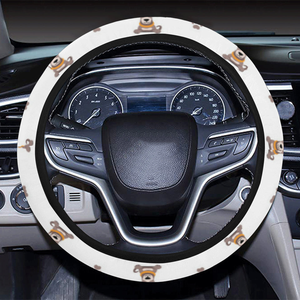 Greyhound Pattern Print Design 05 Car Steering Wheel Cover