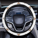 Greyhound Pattern Print Design 05 Car Steering Wheel Cover