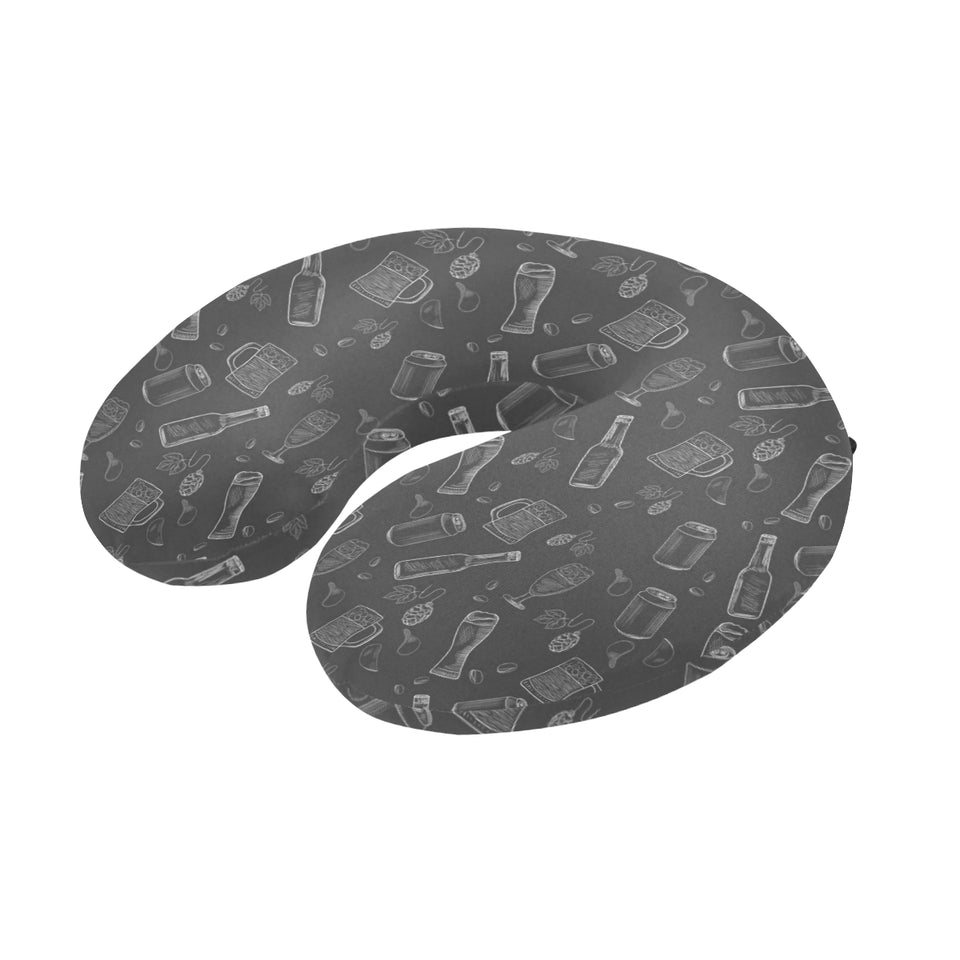 Beer hand drawn pattern U-Shaped Travel Neck Pillow