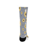 Cute hamster sunflower pattern background Crew Socks