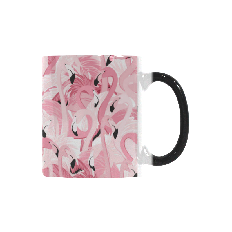 Pink flamingos pattern background Morphing Mug Heat Changing Mug