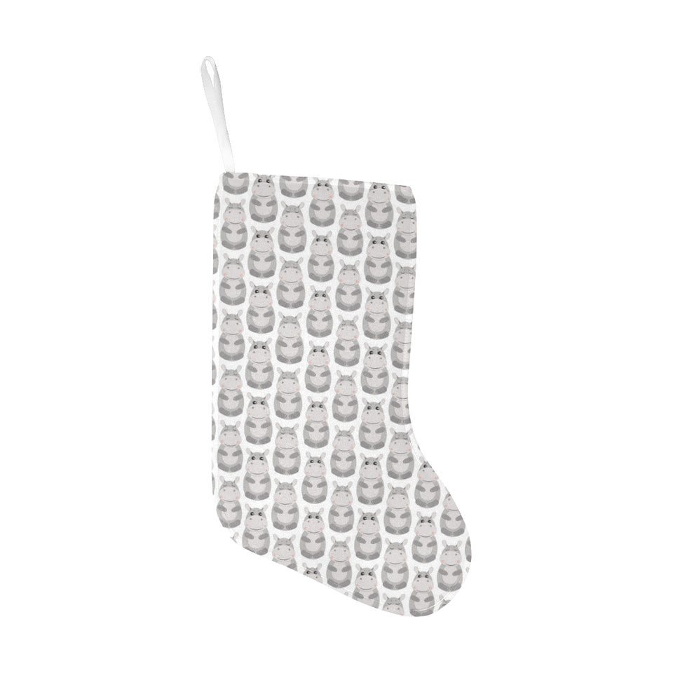 Hippopotamus Pattern Print Design 05 Christmas Stocking