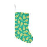 Pineapples pattern green background Christmas Stocking