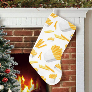 French fries white paper box pattern Christmas Stocking