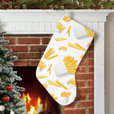 French fries white paper box pattern Christmas Stocking