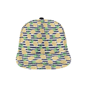 Pineapples pattern striped background All Over Print Snapback Cap